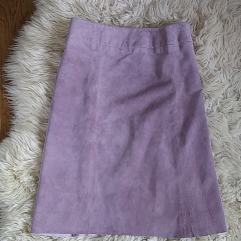 DKNY suede leather skirt